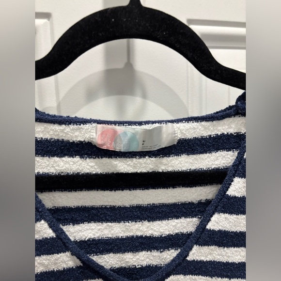 Free People Bailey 2 Piece  Set Skirt Top Terry Navy Blue White - Picture 3 of 7